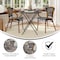 Flash Furniture Bordeaux French Bistro Stacking Chair w/Arms, Black/White PE Rattan/Bamboo Print Alum Frame, 2PK 2-SDA-ADS642142-BKWH-NAT-GG - alternate 4